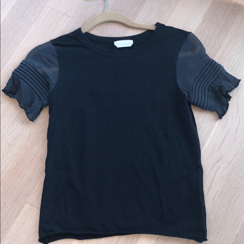 See by chloe black t short w detail on sleeve